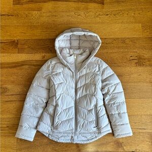 Calvin Klein Cream Hooded Puffer Jacket